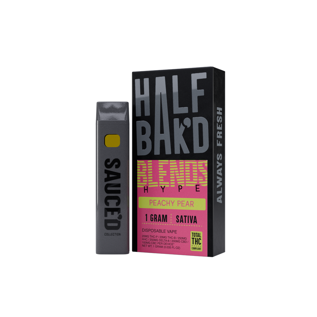 Peachy Pear | 1G Sativa Disposable | Hype Blend - Disposable - HALF BAK&