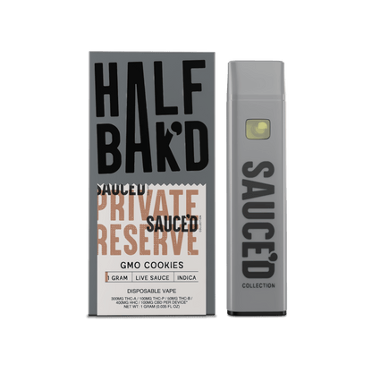 GMO Cookies | 1G Indica Live Resin Disposable - Disposable -  HALF BAK&
