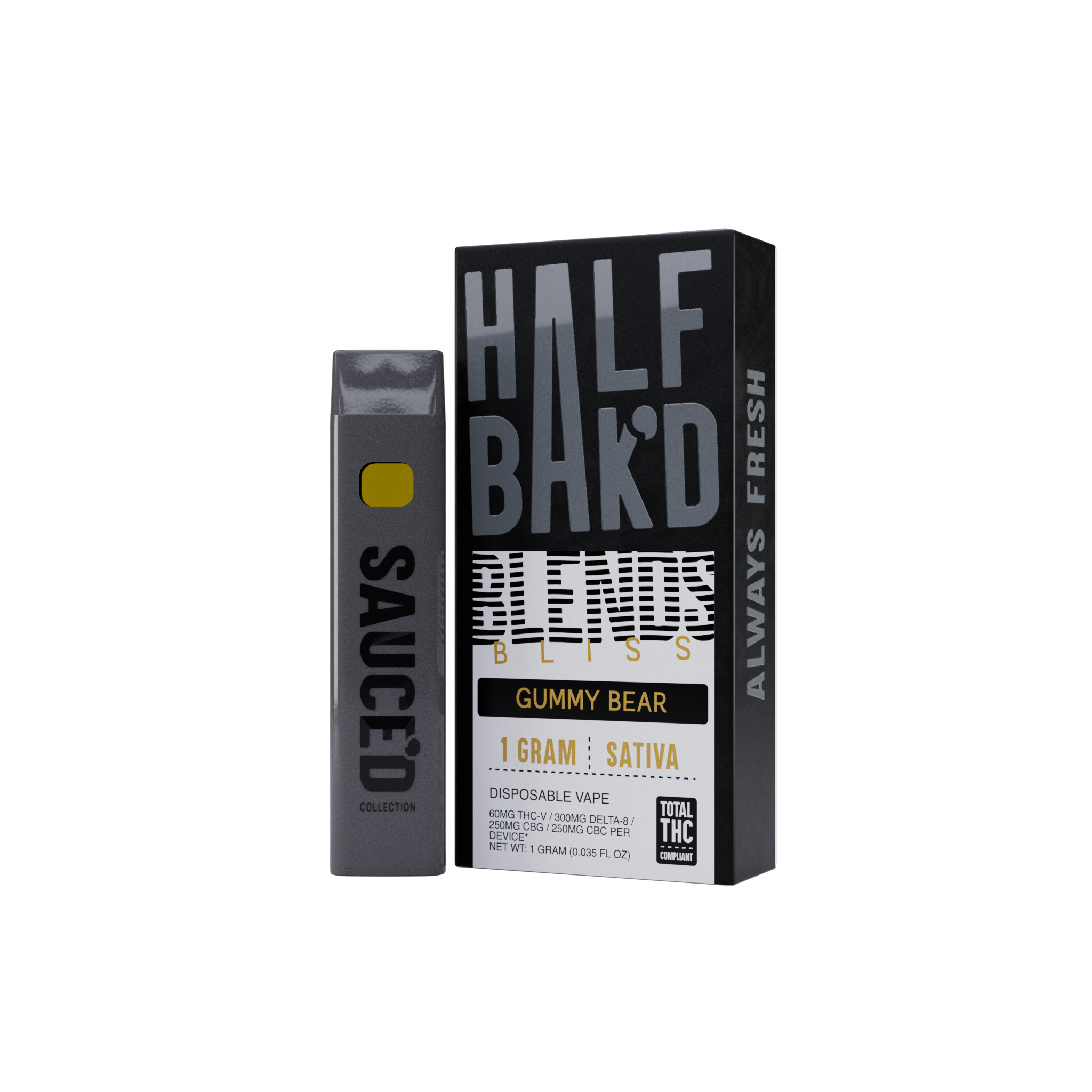 Gummy Bear | 1G Sativa Disposable | Bliss Blend | HALF BAK'D Gummy Bear | 1G Sativa Disposable | Bliss Blend | HALF BAK'D
