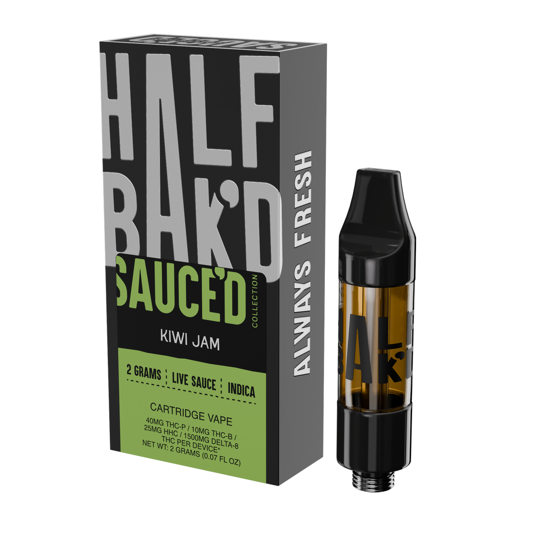 Kiwi Jam | 2G Indica Cartridge - Cartridge -  HALF BAK&