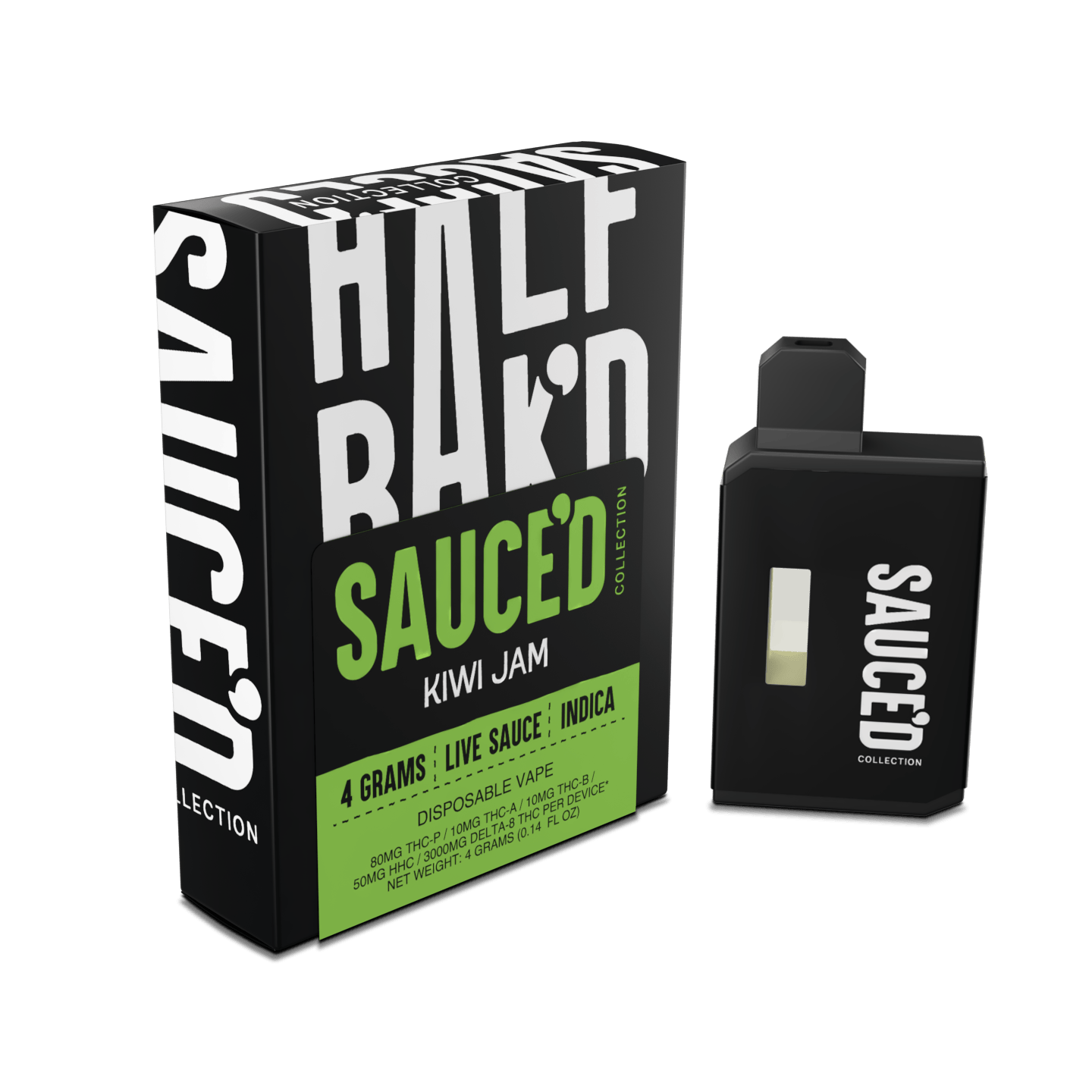 Kiwi Jam | 4G Indica Disposable | HALF BAK'D Kiwi Jam | 4G Indica Disposable | HALF BAK'D
