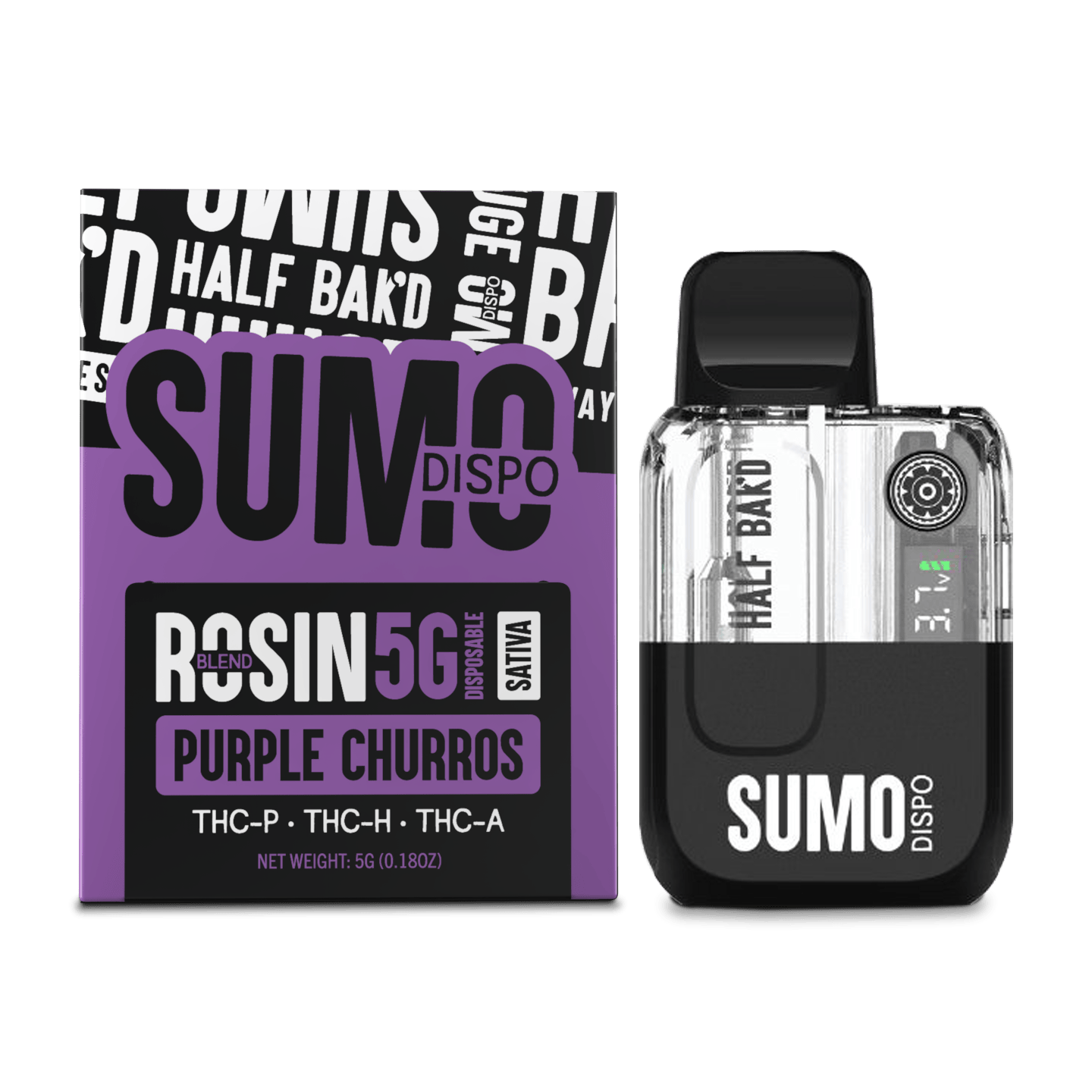 Purple Churros | 5G Sativa Disposable - Disposable -  HALF BAK&
