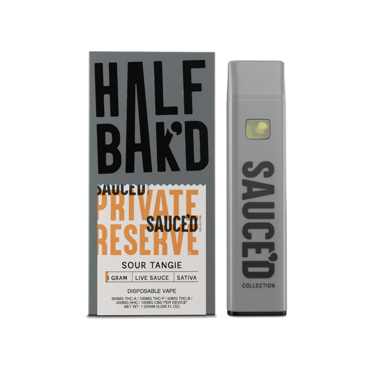 Sour Tangie | 1G Sativa Live Resin Disposable - Disposable -  HALF BAK&