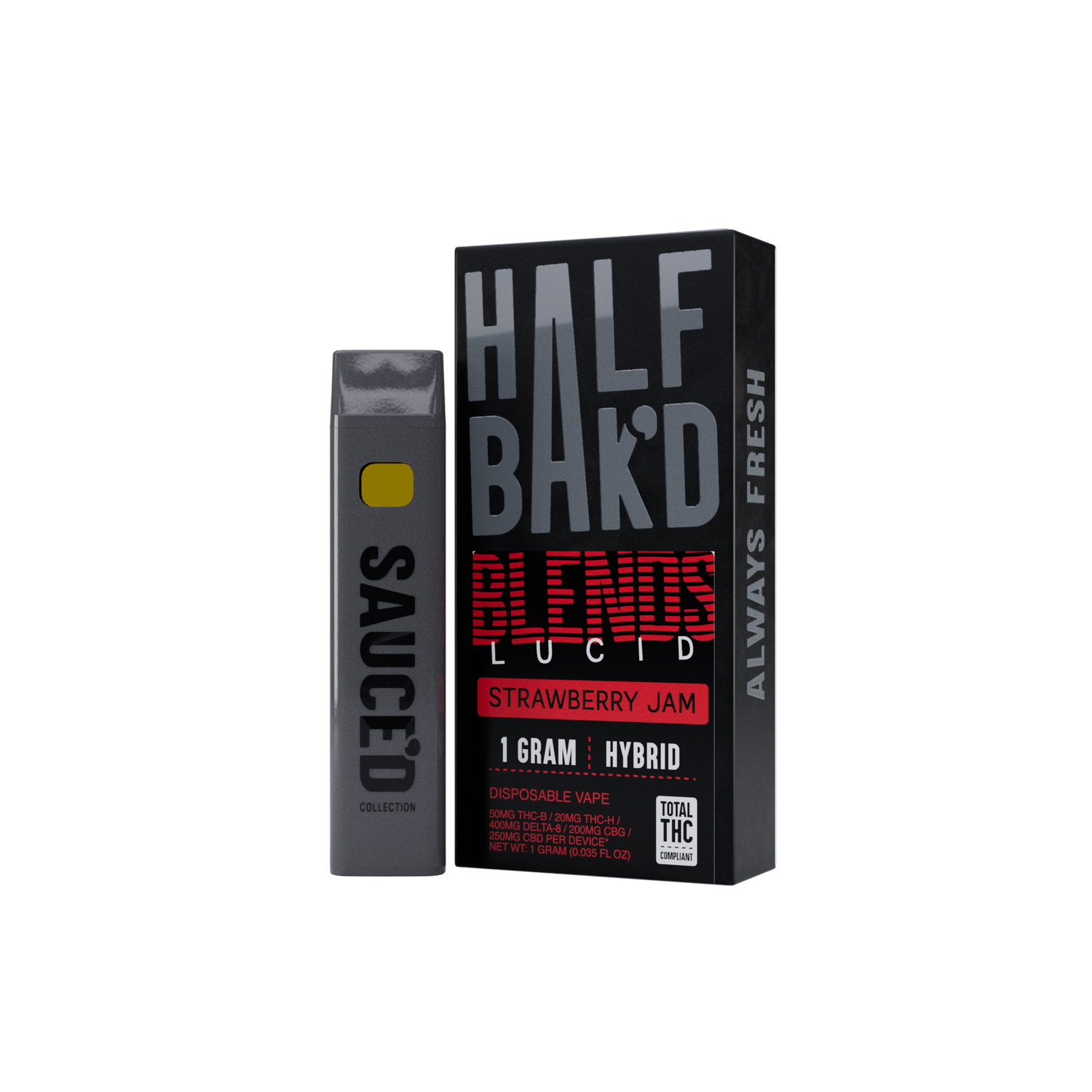 Strawberry Jam | 1G Hybrid Disposable | Lucid Blend - Disposable -  HALF BAK&