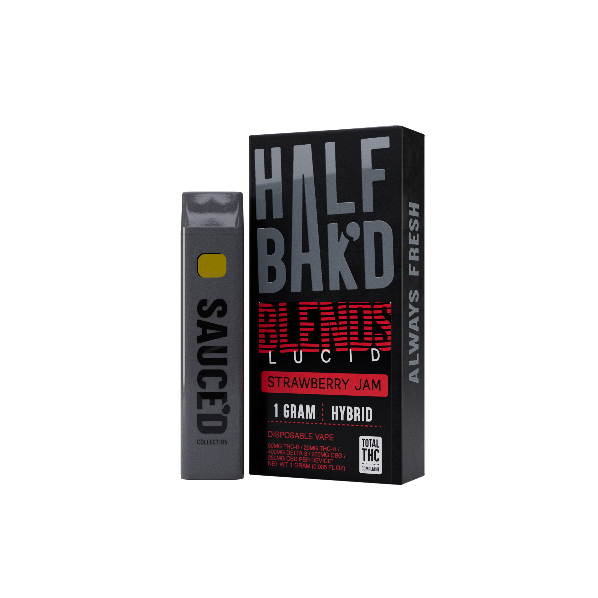 Strawberry Jam | 1G Hybrid Disposable | Lucid Blend - Disposable -  HALF BAK&