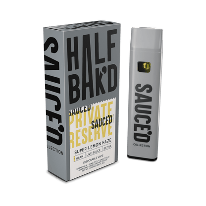 Super Lemon Haze | 1G Sativa Live Resin Disposable | HALF BAK'D Super Lemon Haze | 1G Sativa Live Resin Disposable | HALF BAK'D