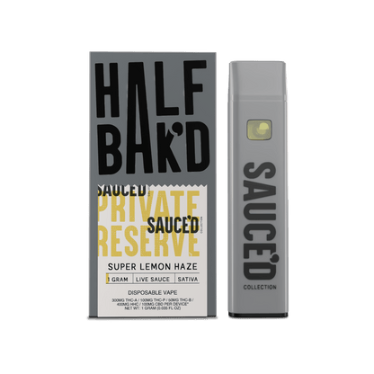 Super Lemon Haze | 1G Sativa Live Resin Disposable | HALF BAK'D Super Lemon Haze | 1G Sativa Live Resin Disposable | HALF BAK'D