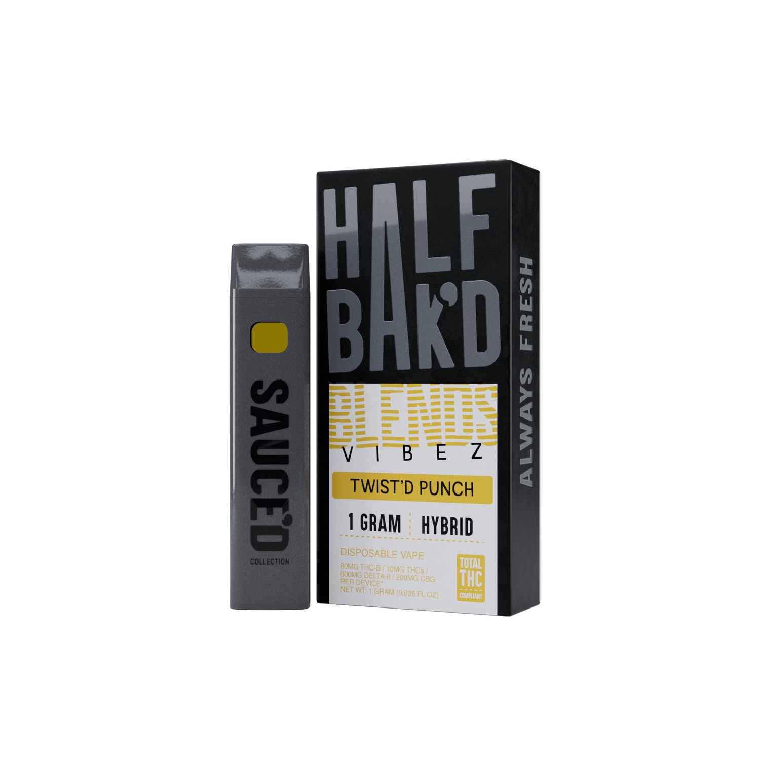 Twist'd Punch | 1G Hybrid Disposable | Vibez Blend | HALF BAK'D Twist'd Punch | 1G Hybrid Disposable | Vibez Blend | HALF BAK'D