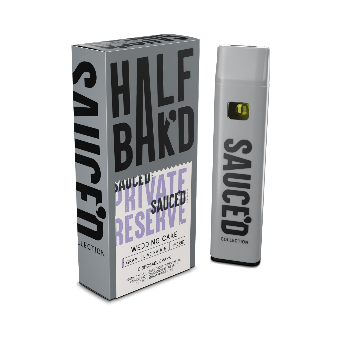 Wedding Cake | 1G Hybrid Live Resin Disposable | HALF BAK'D Wedding Cake | 1G Hybrid Live Resin Disposable | HALF BAK'D
