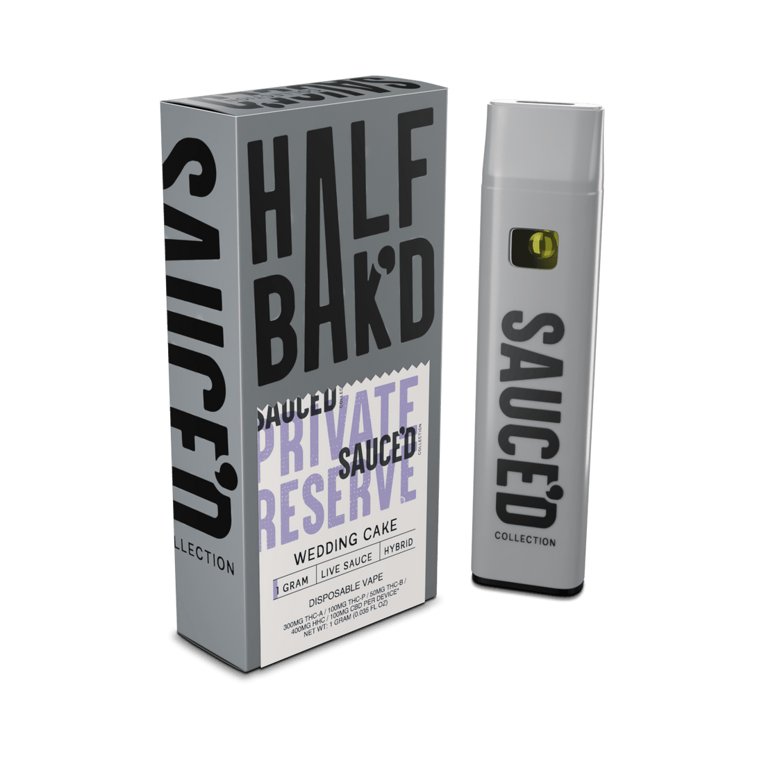 Wedding Cake | 1G Hybrid Live Resin Disposable - Disposable -  HALF BAK&
