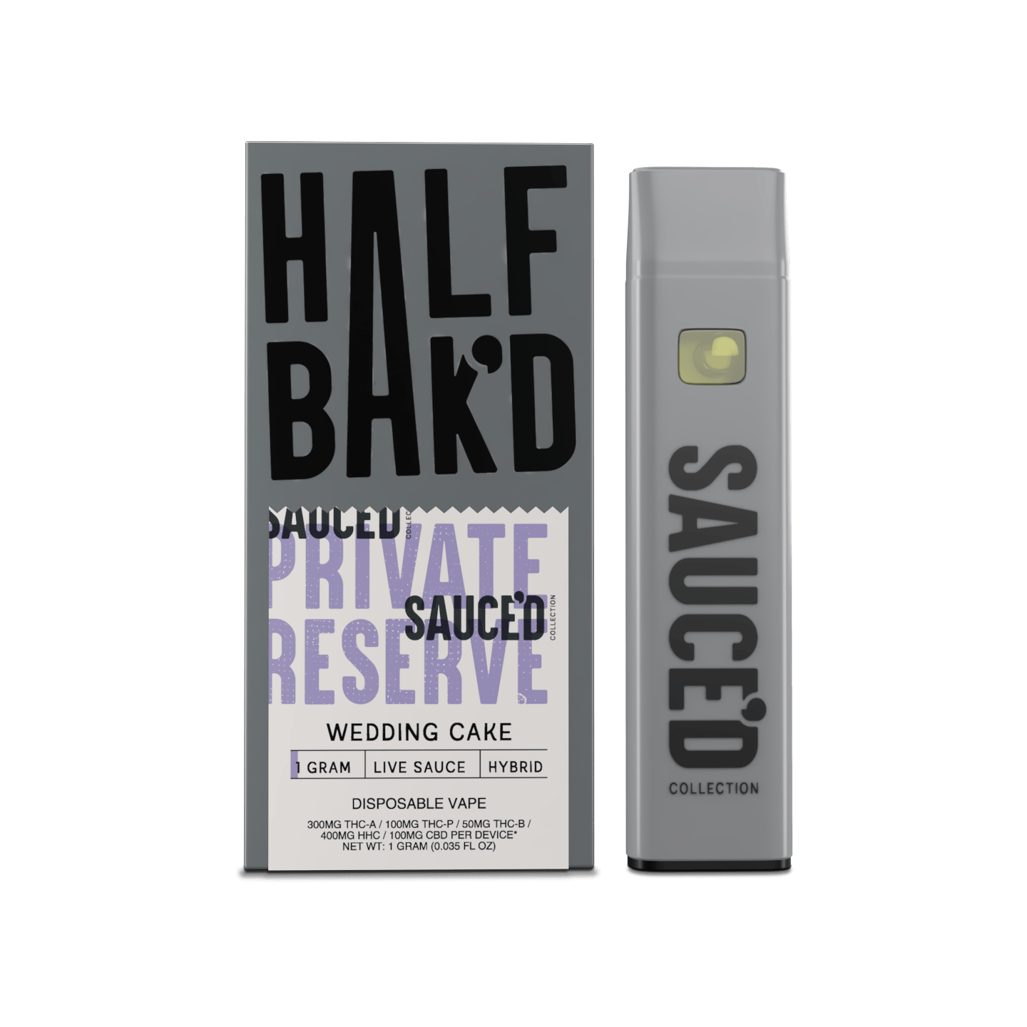 Wedding Cake | 1G Hybrid Live Resin Disposable - Disposable -  HALF BAK&